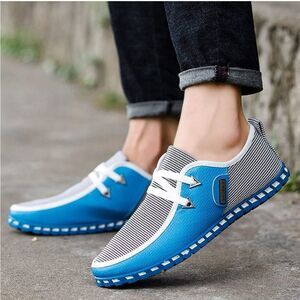 Men's fashion sneakers Men's Casual Shoes Loafers Slip-On Blue